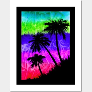 Surreal Palm Trees Silhouettes Posters and Art